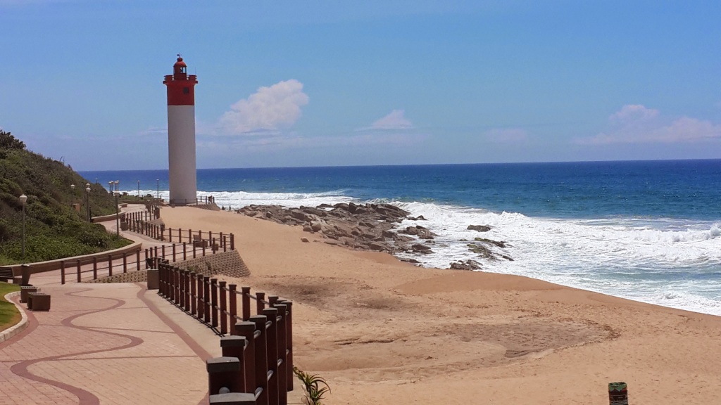 Lighthouse on a beach in Durban